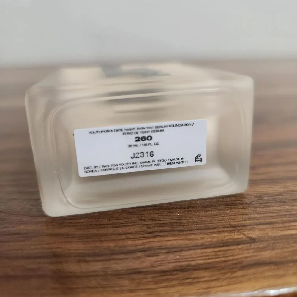 Youth Foria Date Night Skin Tint Serum Foundation #260 Light Medium 1.18 oz